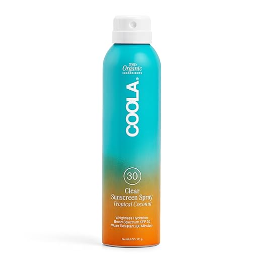COOLA Organic Sunscreen SPF 30 Sunblock Spray, Tropical Coconut
