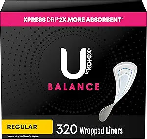 U by Kotex Liners- 320 count (pack of 8-40 counts)
