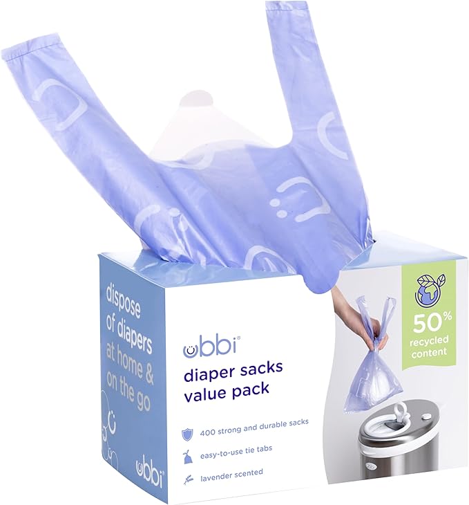 Ubbi Disposable Nappy Sacks, Lavender scented, 400 Count