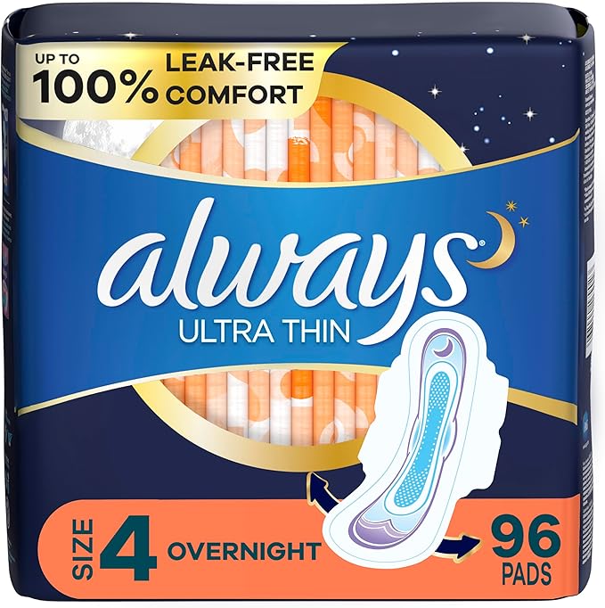 Always Ultra Thin Overnight- Size 4- 96 Count
