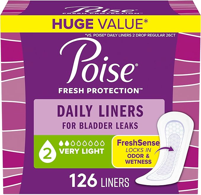 Poise Daily Incontinence Panty Liners- Regular 2- 126 count