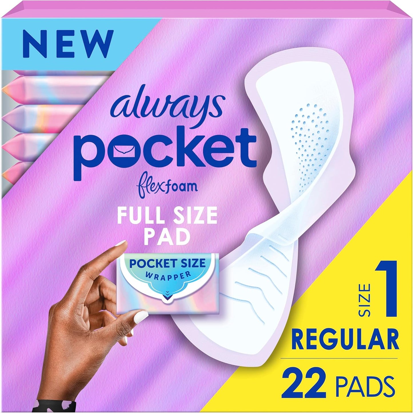 Always Pocket FlexFoam- Size 1- 22 Count