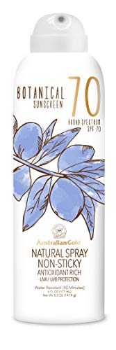 Australian Gold Botanical Sunscreen Natural Spray SPF 70, 6 Ounce