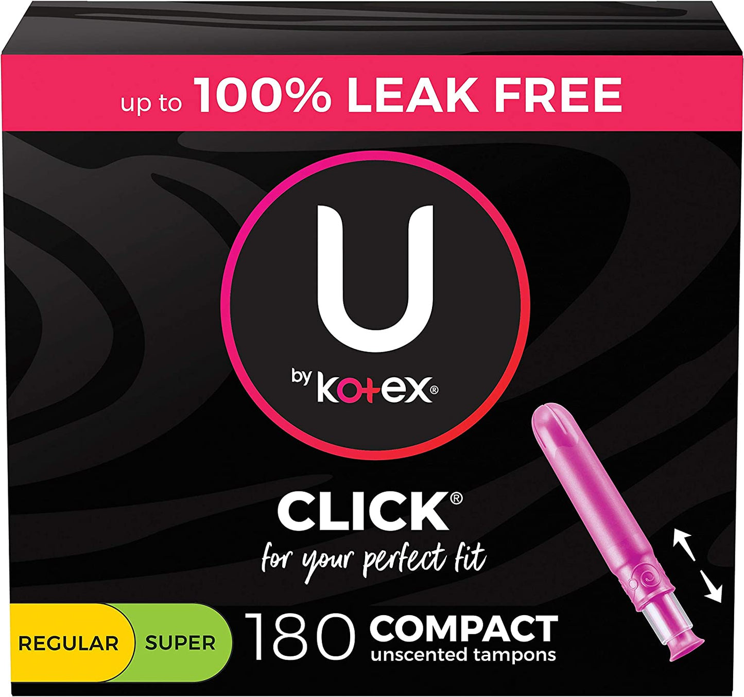 U by Kotex Compact Tampons Regular Multipack- 180 count (6 packs of 30)
