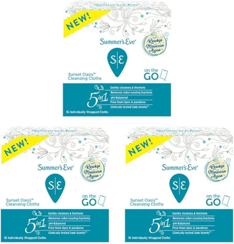 Summer's Eve Cleansing Cloths  Sunset Oasis- 48 count, 3 pack