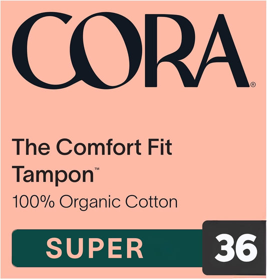 Cora Organic Tampons Super 36 count