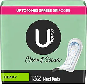 U by Kotex Security Maxi Pads- 132 count (3 packs of 44)