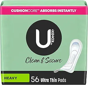 U by Kotex Security Ultra Thin Feminine Pads- 56 count