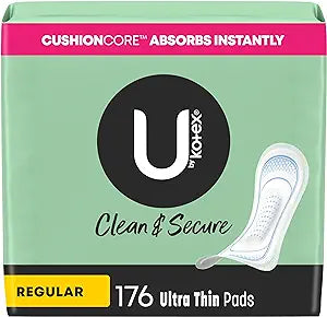 U by Kotex Security Ultra Thin Pads 176 Count (pack of 4)