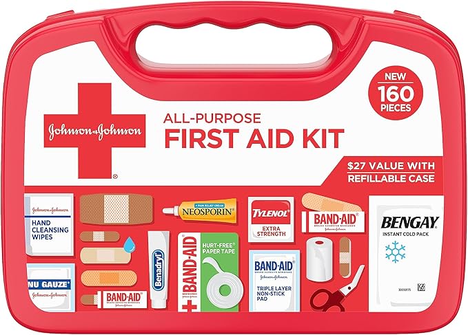 Johnson & Johnson All-Purpose First Aid Kit-160 pieces