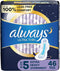 Always Ultra Thin Overnight Pads With Wings -Size 5 - 46 count