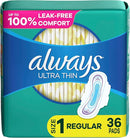 Always Ultra Thin Pads - Size 1 - 36 Count