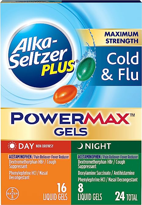 Alka-seltzer Plus Day and Night Cold and Flu Maximum Strength Max Gels - 16/24 Count