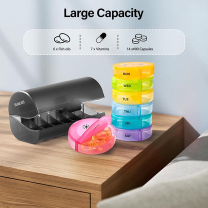 Sukuos Large Daily Pill Cases