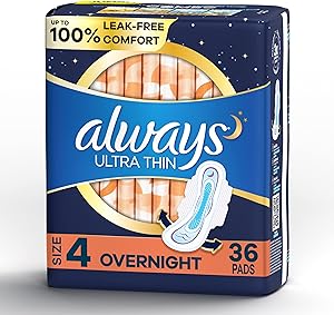 Always Ultra Thin Overnight Pads - size 4 - 36