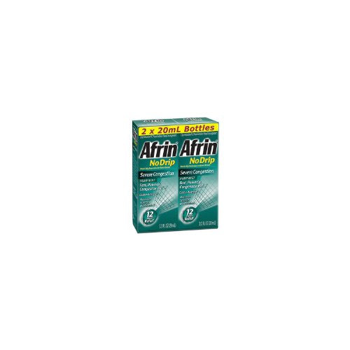 Afrin No Drip 12-Hour Severe Congestion Pump Mist- 2 pack