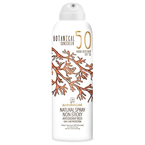 Australian Gold Botanical Sunscreen Natural Spray SPF 50, 6 Ounce | Broad Spectrum | Water Resistant