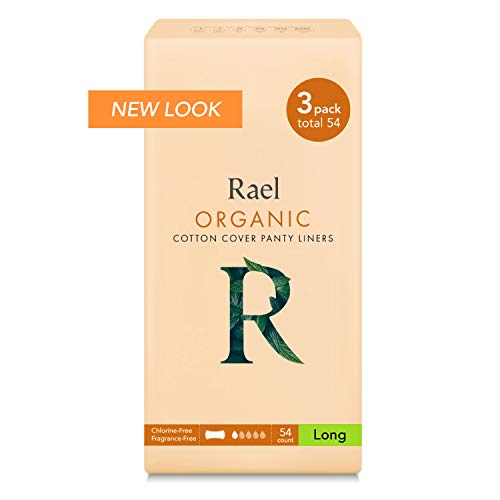 Rael Organic Cotton Unscented Pantyliner's 3 Pack- 54 count