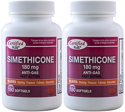 Simethicone 180mg 360 Softgels Anti Gas- 2 pack