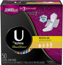 U by Kotex Female CleanWear Regular Ultra Thin Pads Wings- 50 count