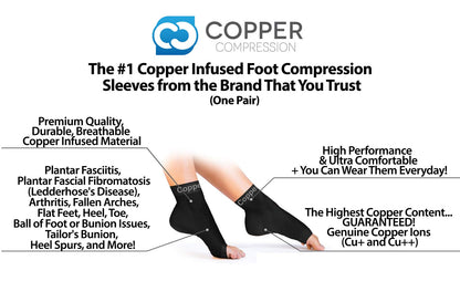 Copper Compression Recovery Pain Foot Sleeves