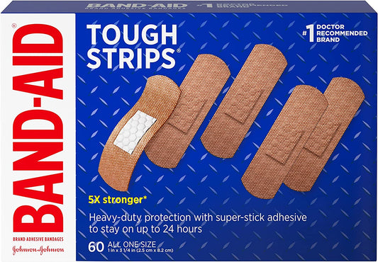 Band-Aid Brand Tough Strips Adhesive Bandage, All One Size, 60 ct